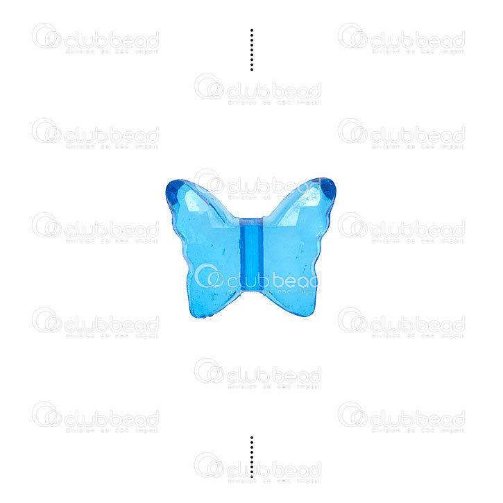 Acrylique Bille forme de Papillon 1.5X1.6X0.6mm Bleu Foncé Trou 1.8mm  appr.160pcs - 1103-0417-06 - Club Bead