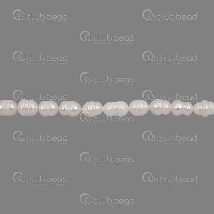 Fresh Water Pearl Rice 9x6-7mm White 0.5mm hole 13 String - 1113-0303-2WH  - Club Bead