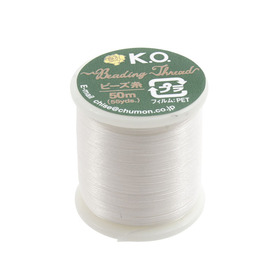 1001-1000 - Nylon Beading Thread K.O. 0.008'' / 0.203mm White 50m Spool Japan 1001-1000,Weaving,Threads,Nylon,Beading,Thread,K.O.,0.008'' / 0.203mm,White,50m Spool,Japan,montreal, quebec, canada, beads, wholesale