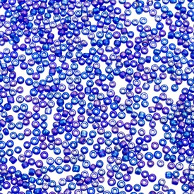 M-1010-168 - Bead Seed Bead 10/0 Rainbow Royal Blue Transparent 500gr M-1010-168,Bead,Seed Bead,Glass,10/0,Round,Blue,Royal Blue,Rainbow,Transparent,China,500gr,montreal, quebec, canada, beads, wholesale