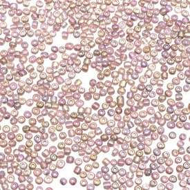 *A-1060-176 - Bead Seed Bead 6/0 Rainbow Light Purple Transparent 1 Box (app. 110 gr.) *A-1060-176,Bead,Seed Bead,Glass,6/0,Round,Mauve,Purple,Rainbow,Light,Transparent,China,1 Box (app. 110 gr.),montreal, quebec, canada, beads, wholesale