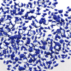 *A-1060-F16 - Bille de Verre Perle de Rocaille 6/0 Bleu/Blanc 2 Teintes 1 Boîte (app 110 gr.) *A-1060-F16,Billes,montreal, quebec, canada, beads, wholesale