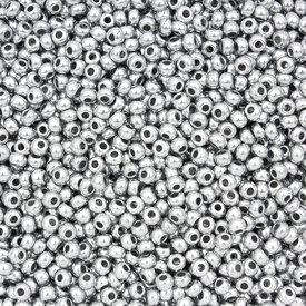 1101-2028 - Glass Bead Seed Bead Round 8/0 Preciosa Bright Silver 50g app. 2000pcs Czech Republic 1101-2028,Weaving,Seed beads,Czech,8/0,Bead,Seed Bead,Glass,Glass,8/0,Round,Round,Grey,Silver,Bright,montreal, quebec, canada, beads, wholesale