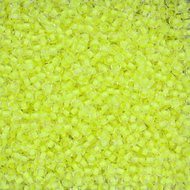 1101-2048 - Glass Bead Seed Bead Round 8/0 Preciosa Neon Yellow Lined Crystal 50g app. 2000pcs Czech Republic 1101-2048,Weaving,Seed beads,Czech,Bead,Seed Bead,Glass,Glass,8/0,Round,Round,Yellow,Yellow Lined,Neon,Crystal,montreal, quebec, canada, beads, wholesale