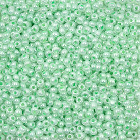 1101-2076 - Glass Bead Seed Bead Round 8/0 Preciosa Light Green Ceylon 1mm hole 50g app. 2000pcs Czech Republic 1101-2076,Weaving,Seed beads,Czech,montreal, quebec, canada, beads, wholesale