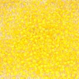 1101-2078 - Glass Bead Seed Bead Round 8/0 Preciosa Crystal Terra Intensive Linning Yellow 1mm hole 50g app. 2000pcs Czech Republic 1101-2078,perles de rocaille,montreal, quebec, canada, beads, wholesale
