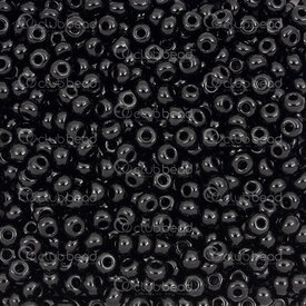 A-1101-3108 - Glass Bead Seed Bead Round 6/0 Preciosa Opaque Black 1 Bag 50gr (App. 700pcs) Czech Republic A-1101-3108,Beads,Bead,Seed Bead,Glass,6/0,Round,Black,Black,Chalk,Czech Republic,Preciosa,1 Bag (app. 50g),(App. 700pcs),montreal, quebec, canada, beads, wholesale
