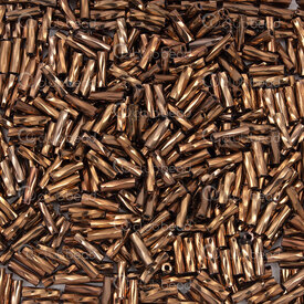 1101-6202-06 - Glass Seed Bead Twisted Bugle #2 6mm Antique Copper 90gr Bag 1101-6202-06,Weaving,Seed beads,Bugles,montreal, quebec, canada, beads, wholesale