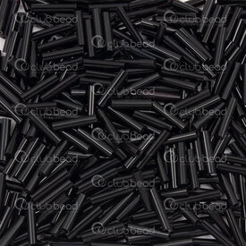 1101-6301-04 - Glass Seed Bead Bugle #3 9mm Opaque Black 90gr Bag 1101-6301-04,Weaving,Seed beads,Bugles,montreal, quebec, canada, beads, wholesale