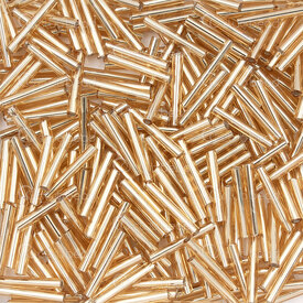 1101-6501-02 - Bille de Verre Perle de Rocaille Tubulaire #5 12mm Or Centre Argente Sac 90g 1101-6501-02,Rocaille Tubulaire,montreal, quebec, canada, beads, wholesale