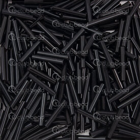 1101-6501-04 - Glass Seed Bead Bugle #5 12mm Opaque Black 90gr Bag 1101-6501-04,Seed Bead Bugle,montreal, quebec, canada, beads, wholesale