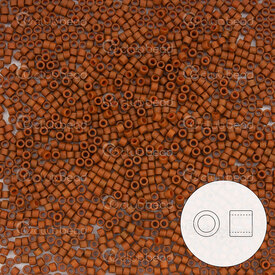 1101-7036-7.2GR - Glass Delica Seed Bead 11/0 Miyuki Dyed Opaque Sienna Matt 7.2g Japan DB794 1101-7036-7.2GR,Beads,11/0,Delica,Seed Bead,Glass,Glass,11/0,Cylinder,Brown,Sienna,Dyed,Opaque,Matt,Japan,montreal, quebec, canada, beads, wholesale