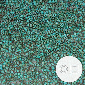 1101-7043-7.2GR - Delica de Verre Perle de Rocaille 11/0 Miyuki Ecume de Mer Picasso Mat 7.2g Japon DB2264 1101-7043-7.2GR,Miyuki green,montreal, quebec, canada, beads, wholesale