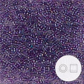 1101-7069-7.2GR - Delica de Verre Perle de Rocaille 11/0 Miyuki Mauve Scintillant Centre Amethyste AB 7.2g DB1756 Japon 1101-7069-7.2GR,Billes,Perles de rocaille,Japonaises,montreal, quebec, canada, beads, wholesale