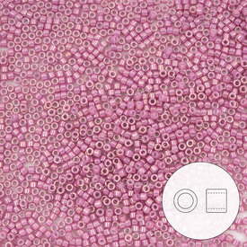 1101-7072-7.2GR - Delica de Verre Perle de Rocaille 11/0 Miyuki Rose Lustre Opaque Mauve Scintillant Centre Or 7.2g DB253 Japon 1101-7072-7.2GR,vs,montreal, quebec, canada, beads, wholesale