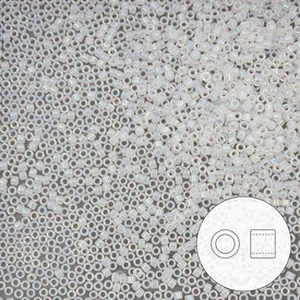 1101-7079-7.2GR - Delica de Verre Perle de Rocaille 11/0 Miyuki Blanc Opale AB 7.2g DB222 Japon 1101-7079-7.2GR,vs,montreal, quebec, canada, beads, wholesale