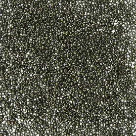 1101-7101-09-8.2GR - Glass Bead Seed Bead 15/0 Metallic Olive 8.2g Japan 15-9459-TB 1101-7101-09-8.2GR,1101-7,15/0,Bead,Seed Bead,Glass,Glass,15/0,Round,Green,Olive,Metallic,Japan,Miyuki,8.2g,montreal, quebec, canada, beads, wholesale