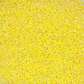 1101-7101-17-8.2GR - Glass Bead Seed Bead Round 15/0 Miyuki Opaque Yellow AB 8.2g Japan 15-9472 1101-7101-17-8.2GR,Weaving,Seed beads,Japanese,montreal, quebec, canada, beads, wholesale