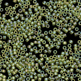 1101-7502-7.2GR - Glass Delica Seed Bead 11/0 Miyuki AB Chartreuse Transparent 7.2g Japan DB174 1101-7502-7.2GR,Beads,7.2g,Chartreuse,Delica,Seed Bead,Glass,Glass,11/0,Cylinder,Green,Chartreuse,AB,Transparent,Japan,montreal, quebec, canada, beads, wholesale