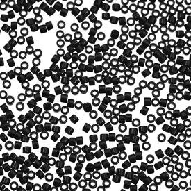1101-7504-7.2GR - Glass Delica Seed Bead 11/0 Miyuki Black 7.2g Japan DB010 1101-7504-7.2GR,billes verre,Black,Delica,Seed Bead,Glass,Glass,11/0,Cylinder,Black,Black,Japan,Miyuki,7.2g,DB010,montreal, quebec, canada, beads, wholesale