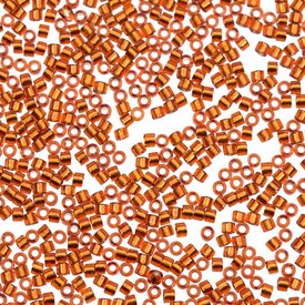 *1101-7510 - Delica Perle de Rocaille 11/0 Miyuki Orange Cuivré Centre Argenté 10g Japon DB601 *1101-7510,Delica,Perle de Rocaille,Verre,Verre,11/0,Cylindre,Rouge,Orange,Cuivré,Centre Argenté,Japon,Miyuki,10g,DB601,montreal, quebec, canada, beads, wholesale