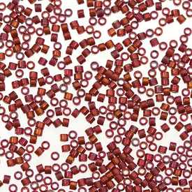 1101-7529-7.2GR - Glass Delica Seed Bead 11/0 Miyuki Transparent Marsala Red Gold Lustered 7.2g Japan DB105 1101-7529-7.2GR,Delica,Seed Bead,Glass,Glass,11/0,Cylinder,Red,Red,Transparent,Marsala,Gold Lustered,Japan,Miyuki,7.2g,montreal, quebec, canada, beads, wholesale