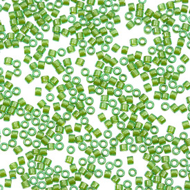 1101-7536-7.2GR - Glass Delica Seed Bead 11/0 Miyuki Lustred Lime 7.2g Japan DB274 1101-7536-7.2GR,Beads,7.2g,Green,Delica,Seed Bead,Glass,Glass,11/0,Cylinder,Green,Lime,Lustred,Japan,Miyuki,montreal, quebec, canada, beads, wholesale