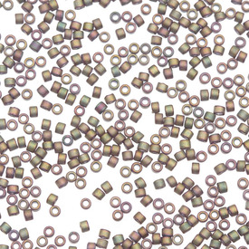 1101-7540-7.2GR - Glass Delica Seed Bead 11/0 Miyuki Metallic Matt Green/Pink 7.2g Japan DB380 1101-7540-7.2GR,Delica,Seed Bead,Glass,Glass,11/0,Cylinder,Green,Green/Pink,Metallic,Matt,Japan,Miyuki,7.2g,DB380,montreal, quebec, canada, beads, wholesale
