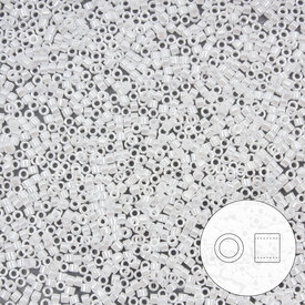 1101-7549-6.8GR - Glass Delica Seed Bead 11/0 Miyuki White Pearl 6.8g Japan DB201 1101-7549-6.8GR,Delica,Seed Bead,Glass,Glass,11/0,Cylinder,White,White Pearl,Japan,Miyuki,6.8g,DB201,montreal, quebec, canada, beads, wholesale