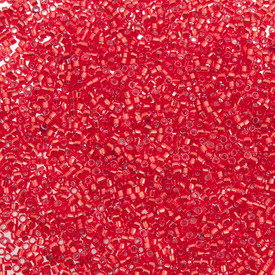 1101-7554-7.2GR - Glass Delica Seed Bead 11/0 Miyuki Red Silver Lined 7.2g Japan DB602 1101-7554-7.2GR,Beads,7.2g,Red,Delica,Seed Bead,Glass,Glass,11/0,Cylinder,Red,Red,Silver Lined,Japan,Miyuki,montreal, quebec, canada, beads, wholesale
