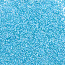 1101-7555-7.2GR - Glass Delica Seed Bead 11/0 Miyuki Turquoise Opaque 7.2g Japan DB658 1101-7555-7.2GR,Beads,7.2g,Blue,Delica,Seed Bead,Glass,Glass,11/0,Cylinder,Blue,Turquoise,Opaque,Japan,Miyuki,montreal, quebec, canada, beads, wholesale
