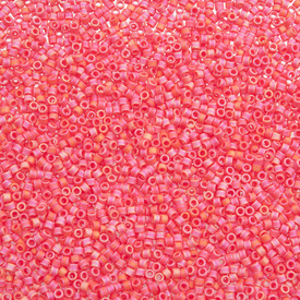 1101-7560-7.2GR - Glass Delica Seed Bead 11/0 Miyuki Opaque Matt Cranberry AB 7.2g Japan DB873 1101-7560-7.2GR,11/0,Pink,Delica,Seed Bead,Glass,Glass,11/0,Cylinder,Pink,Cranberry,Opaque,Matt,AB,Japan,montreal, quebec, canada, beads, wholesale