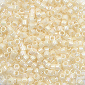 1101-7565-6.8GR - Glass Delica Seed Bead 11/0 Miyuki Opaque Cream AB 6.8g Japan DB157-TB 1101-7565-6.8GR,Beads,Delica,AB,Delica,Seed Bead,Glass,Glass,11/0,Cylinder,Beige,Cream,Opaque,AB,Japan,montreal, quebec, canada, beads, wholesale