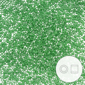 1101-7569-7.2GR - Glass Delica Seed Bead 11/0 Miyuki Pea Green Opaque 7.2g Japan DB873 1101-7569-7.2GR,Weaving,Seed beads,Miyuki Delica,Delica,Seed Bead,Glass,Glass,11/0,Cylinder,Green,Pea Green,Opaque,Japan,Miyuki,montreal, quebec, canada, beads, wholesale