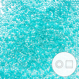 1101-7593-7.2GR - Glass Delica Seed Bead 11/0 Miyuki Sea Opal Opaque 7.2g Japan DB1136 1101-7593-7.2GR,1101-,Delica,Seed Bead,Glass,Glass,11/0,Cylinder,Blue,Sea Opal,Opaque,Japan,Miyuki,7.2g,DB1136,montreal, quebec, canada, beads, wholesale