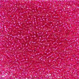 1101-7601-13-24GR - Glass Bead Seed Bead Round 11/0 Miyuki Transparent Raspberry Silver Lined 24g Japan 11-91436 1101-7601-13-24GR,Beads,24g,Bead,Seed Bead,Glass,Glass,11/0,Round,Round,Red,Raspberry,Transparent,Silver Lined,Japan,montreal, quebec, canada, beads, wholesale