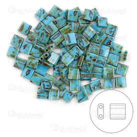1101-7734-7.2GR - Glass Bead Seed Bead Tila 5MM Miyuki Picasso Seafoam Green Matte 2 Holes 7.2gr Japan TL4514 1101-7734-7.2GR,Perle de verre E,montreal, quebec, canada, beads, wholesale