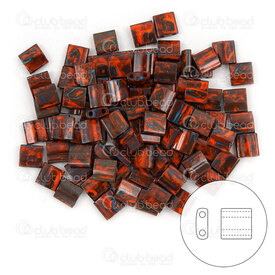1101-7744-7.2GR - Glass Bead Seed Bead Tila 5MM Miyuki Picasso Opaque Orange 2 Holes 7.2gr Japan TL4520 1101-7744-7.2GR,Weaving,Seed beads,2 holes,montreal, quebec, canada, beads, wholesale