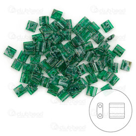 1101-7746-7.2GR - Glass Bead Seed Bead Tila 5MM Miyuki Picasso Transparent Green 2 Holes 7.2gr Japan TL4507 1101-7746-7.2GR,Beads,Seed beads,montreal, quebec, canada, beads, wholesale