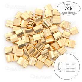 1101-7759-7.2GR - Bille de Verre Perle de Rocaille Tila 5MM Miyuki Plaque Or 24K 2 Trous Japon TL191 1101-7759-7.2GR,Billes,Perles de rocaille,2 trous,montreal, quebec, canada, beads, wholesale