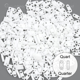 1101-7800-7.2GR - Glass Bead Seed Bead Quarter Tila 5x1.5MM Miyuki Opaque White 2 Holes 7.2gr Japan QTL402 1101-7800-7.2GR,Beads,Seed beads,Tila,montreal, quebec, canada, beads, wholesale
