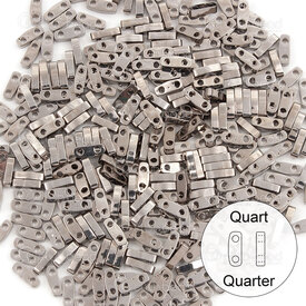 1101-7801-7.2GR - Glass Bead Seed Bead Quarter Tila 5x1.5MM Miyuki Nickel Plated 2 Holes 7.2gr Japan QTL190 1101-7801-7.2GR,Beads,Seed beads,Tila,Quarter,montreal, quebec, canada, beads, wholesale