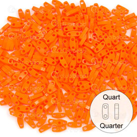 1101-7803-7.2GR - Glass Bead Seed Bead Quarter Tila 5x1.5MM Miyuki Opaque Orange 2 Holes 7.2gr Japan QTL406 1101-7803-7.2GR,1101-7,montreal, quebec, canada, beads, wholesale