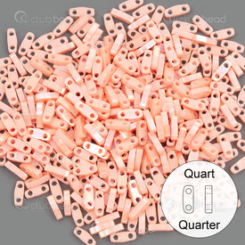 1101-7805-7.2GR - Glass Bead Seed Bead Quarter Tila 5x1.5MM Miyuki Semi Matte Opaque Salmon 2 Holes 7.2gr Japan QTL596 1101-7805-7.2GR,tila,montreal, quebec, canada, beads, wholesale