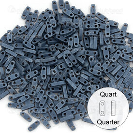 1101-7806-7.2GR - Glass Bead Seed Bead Quarter Tila 5x1.5MM Miyuki Matte Blue Grey 2 Holes 7.2gr Japan QTL2001 1101-7806-7.2GR,Weaving,Seed beads,Tila,montreal, quebec, canada, beads, wholesale