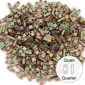 1101-7807-7.2GR - Glass Bead Seed Bead Quarter Tila 5x1.5MM Miyuki Matte Metallic Khaki Iris 2 Holes 7.2gr Japan QTL2035 1101-7807-7.2GR,Beads,Seed beads,Tila,montreal, quebec, canada, beads, wholesale