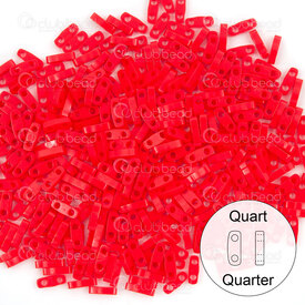 1101-7808-7.2GR - Glass Bead Seed Bead Quarter Tila 5x1.5MM Miyuki Opaque Red 2 Holes 7.2gr Japan QTL408 1101-7808-7.2GR,1101-7,montreal, quebec, canada, beads, wholesale