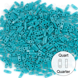 1101-7810-7.2GR - Glass Bead Seed Bead Quarter Tila 5x1.5MM Miyuki Opaque Turquoise 2 Holes 7.2gr Japan QTL412 1101-7810-7.2GR,tila,montreal, quebec, canada, beads, wholesale