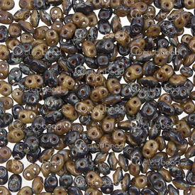 1101-7850-30 - Glass Bead Seed Bead Superduo Duets Preciosa 2.5x5mm Opaque Navy/Ivory Travertine Luster 2 Holes App. 24g Czech Republic DU0533413-86800 1101-7850-30,Beads,Bead,Seed Bead,Glass,Glass,2.5X5MM,Superduo,Duets,Navy/Ivory Travertine,Opaque,Luster,2 Holes,Czech Republic,Preciosa,montreal, quebec, canada, beads, wholesale
