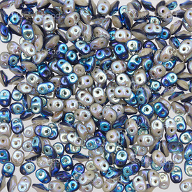 1101-7850-40 - Glass Bead Seed Bead Superduo Duets Preciosa 2.5x5mm Opaque Navy/Ivory Full AB 2 Holes App. 24g Czech Republic DU0533413-28703-TB 1101-7850-40,Weaving,Seed beads,Superduo,Bead,Seed Bead,Glass,Glass,2.5X5MM,Superduo,Duets,Navy/Ivory,Opaque,Full AB,2 Holes,montreal, quebec, canada, beads, wholesale
